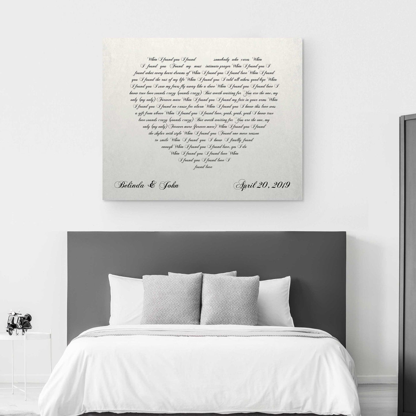 Lyrics In A Heart Canvas - Personalized Canvas