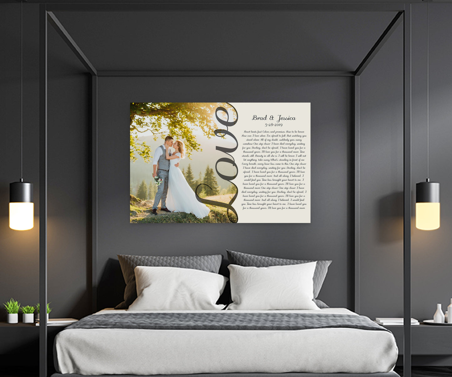 Love Photo - Song Lyrics On Canvas