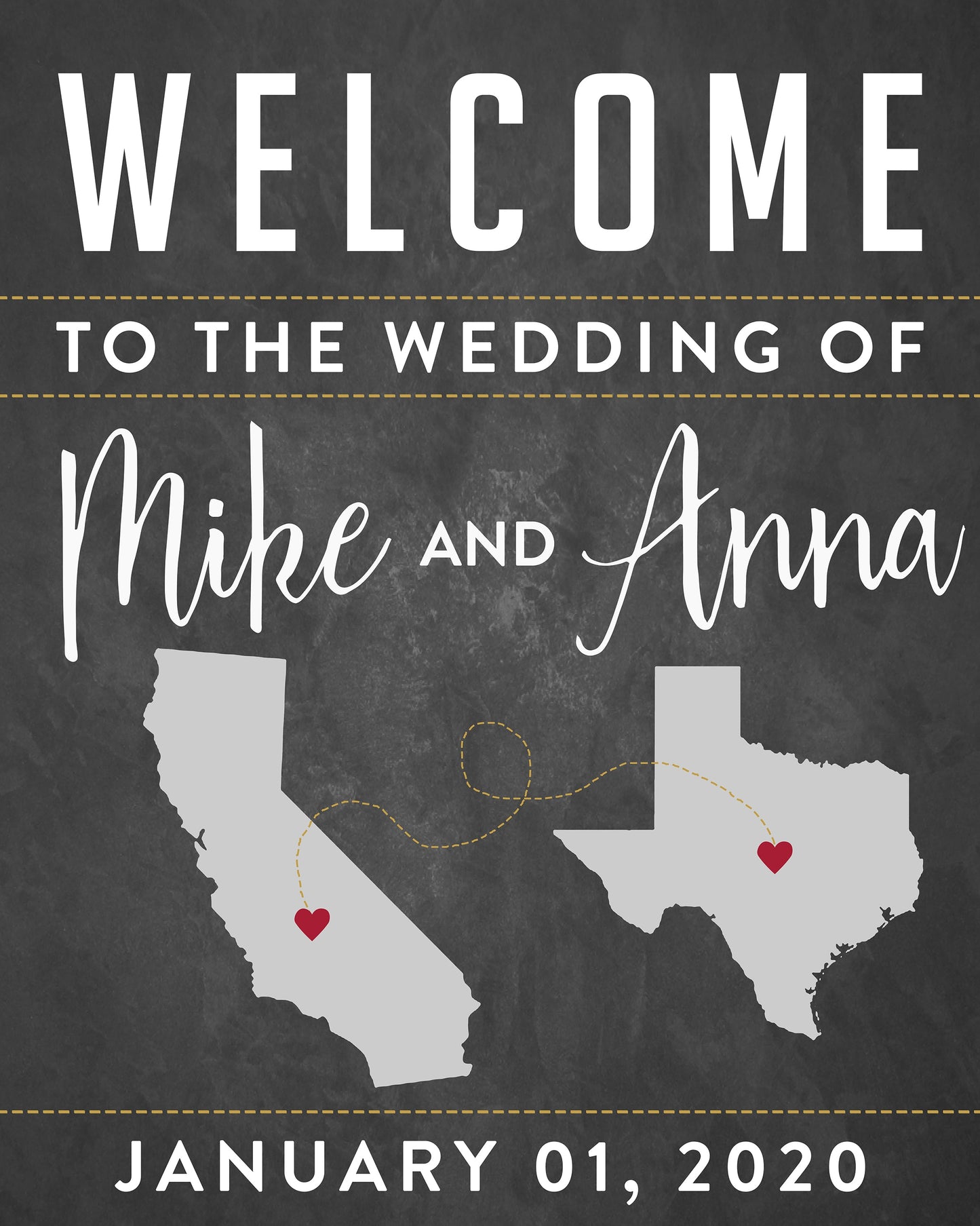 State Wedding Welcome Sign