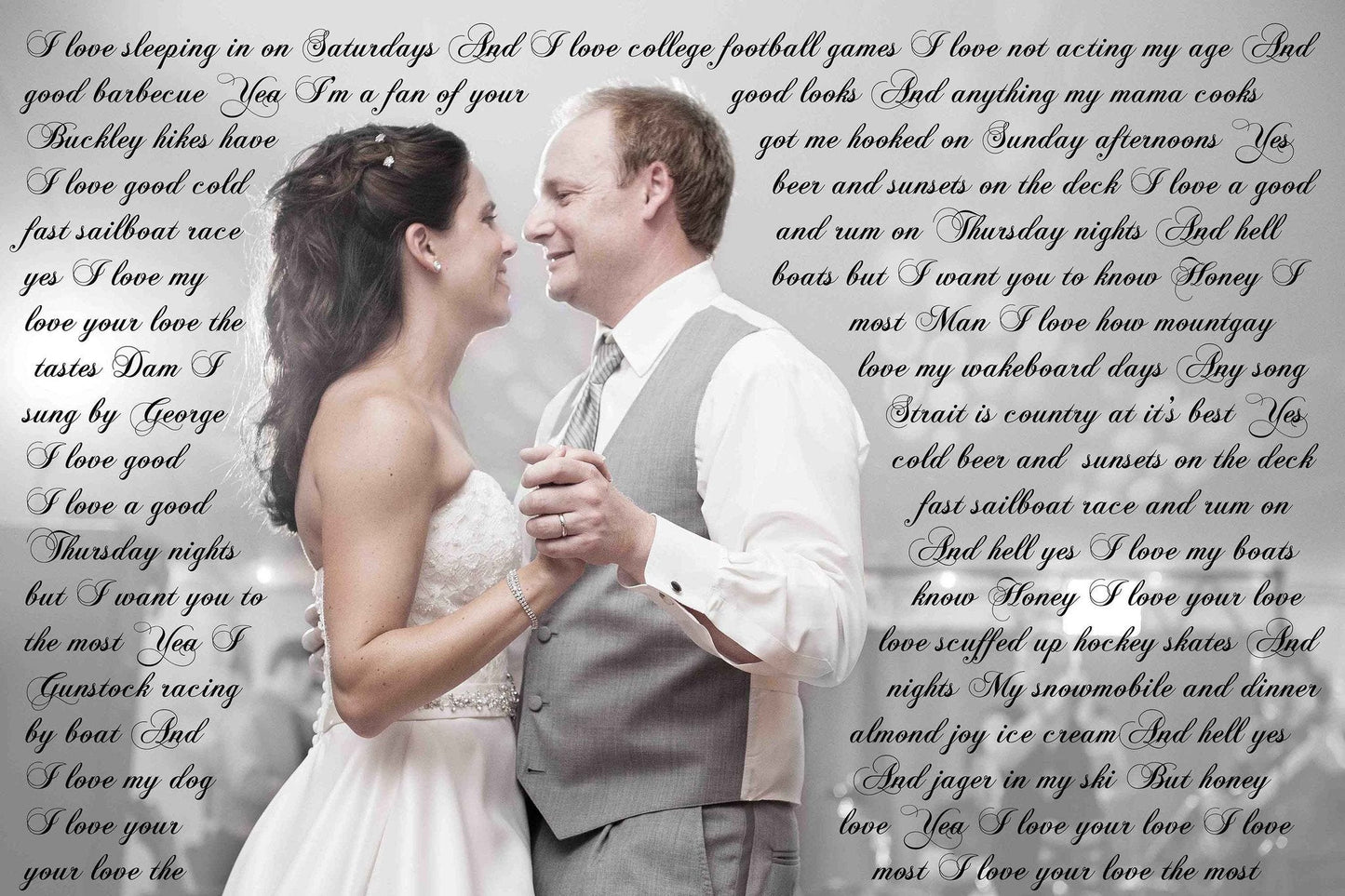 First Wedding Anniversary Gift - Your Wedding Vows On Canvas