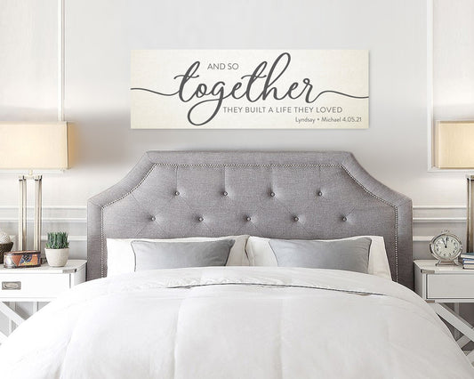 Ivory 14th Anniversary Wall Art – Personalized 'And So Together They Built a Life They Loved' Sign