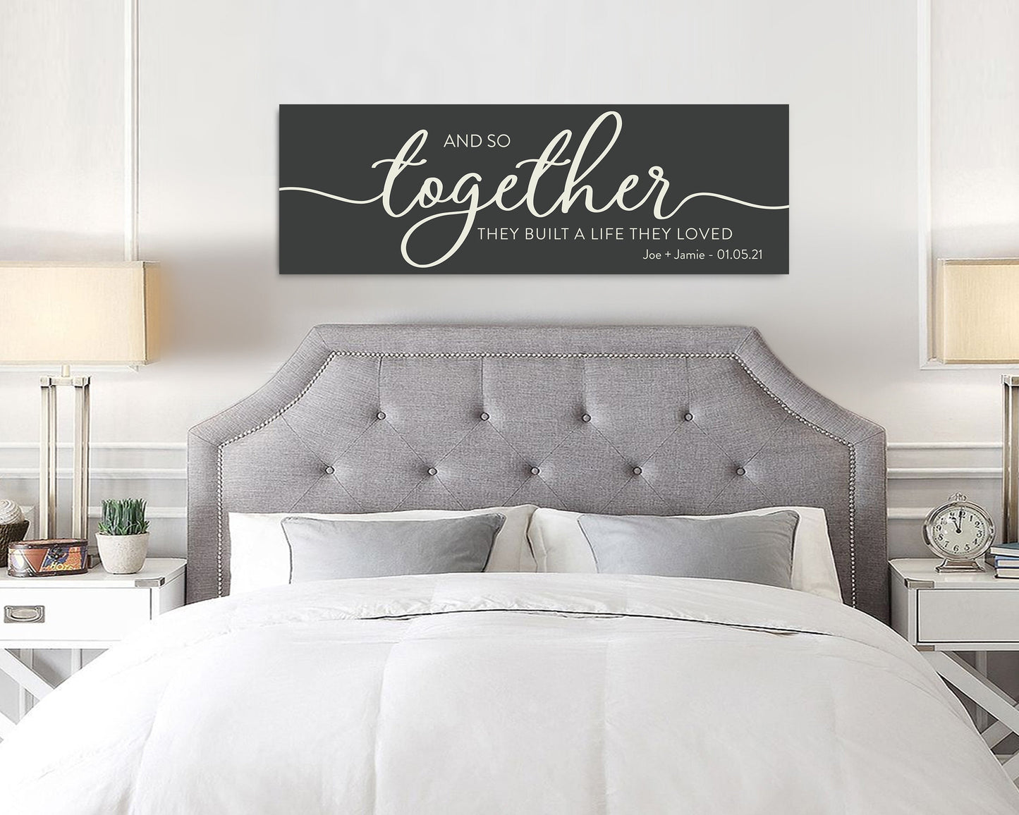 Ivory 14th Anniversary Wall Art – Personalized 'And So Together They Built a Life They Loved' Sign