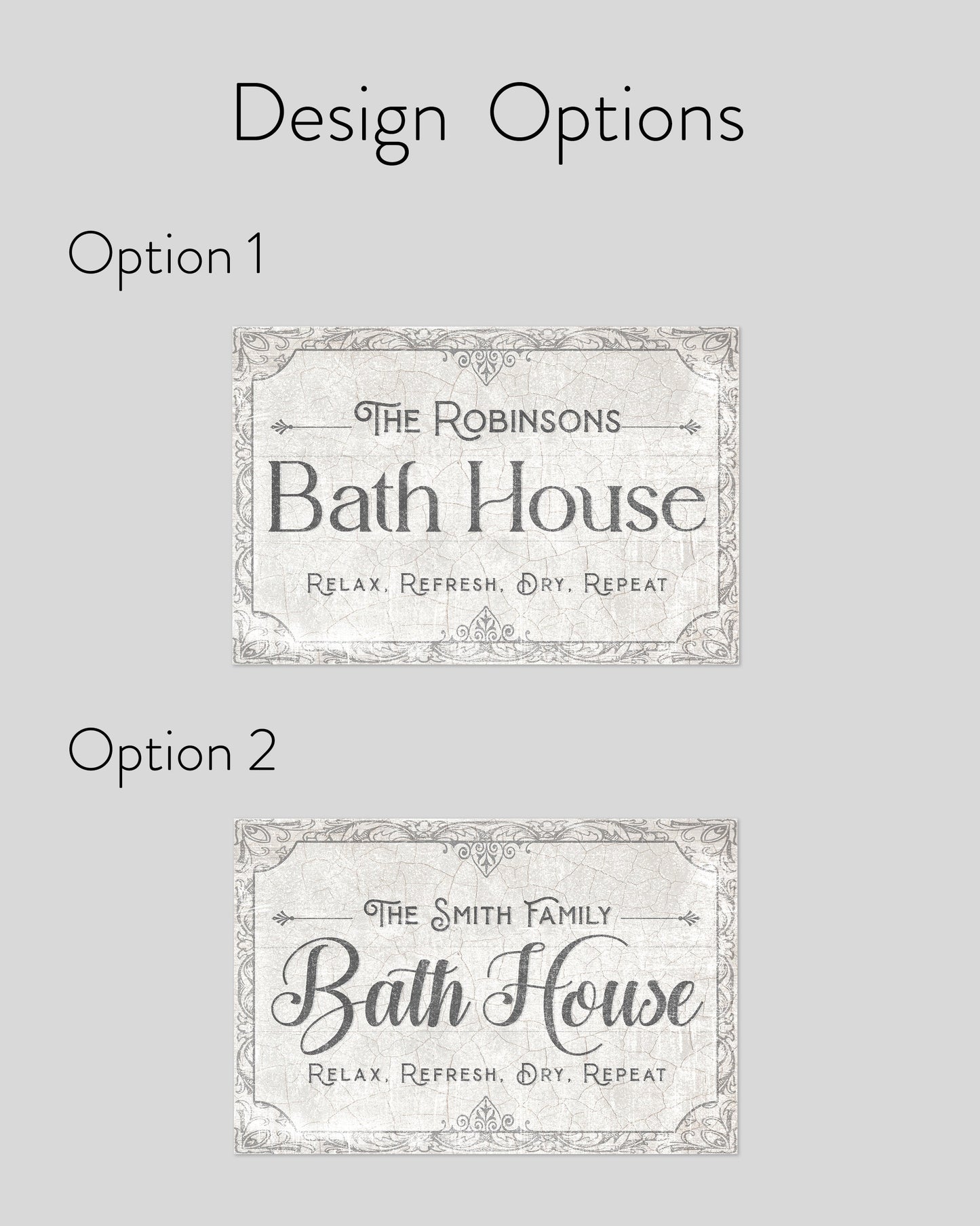 Personalized Bath House Sign