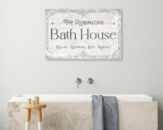 Personalized Bath House Sign