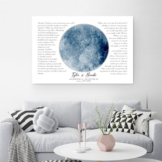 Watercolor Custom Star Map