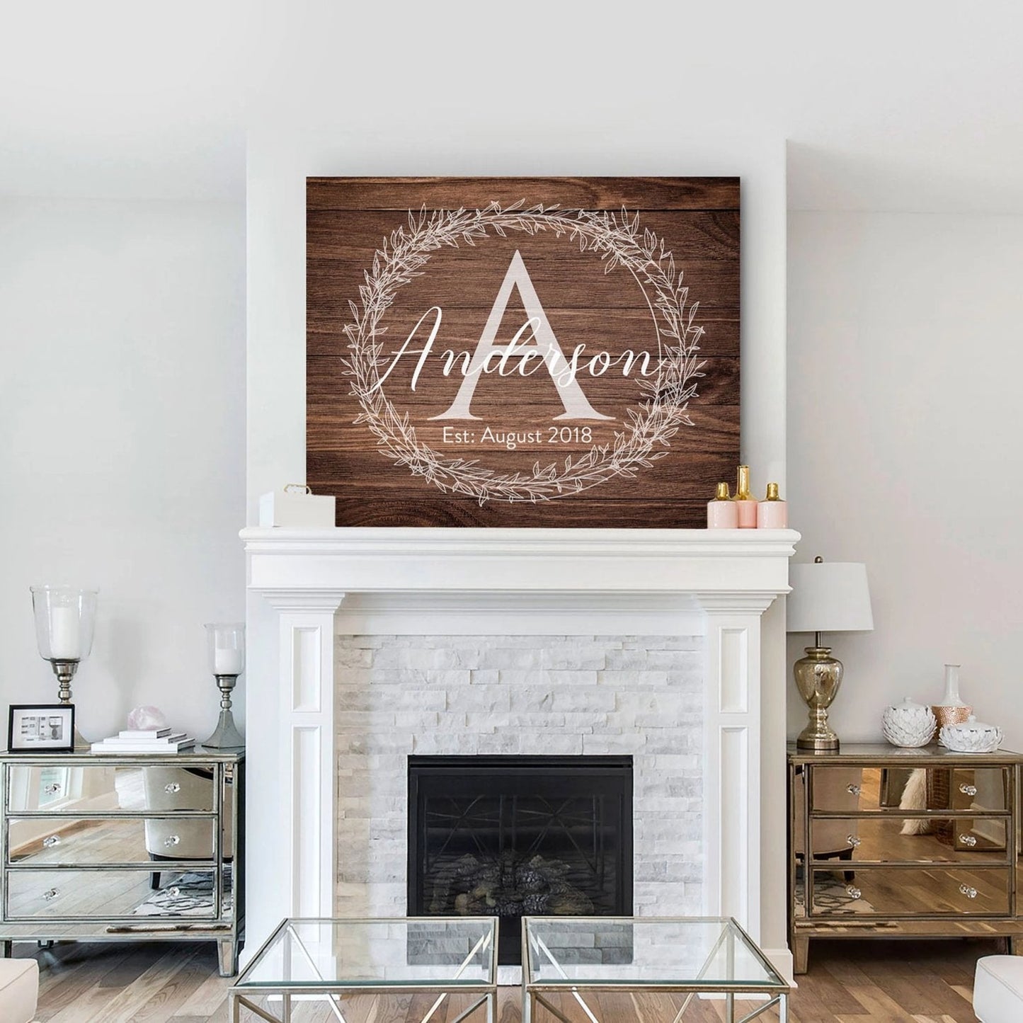 Brown Rustic Monogram Sign