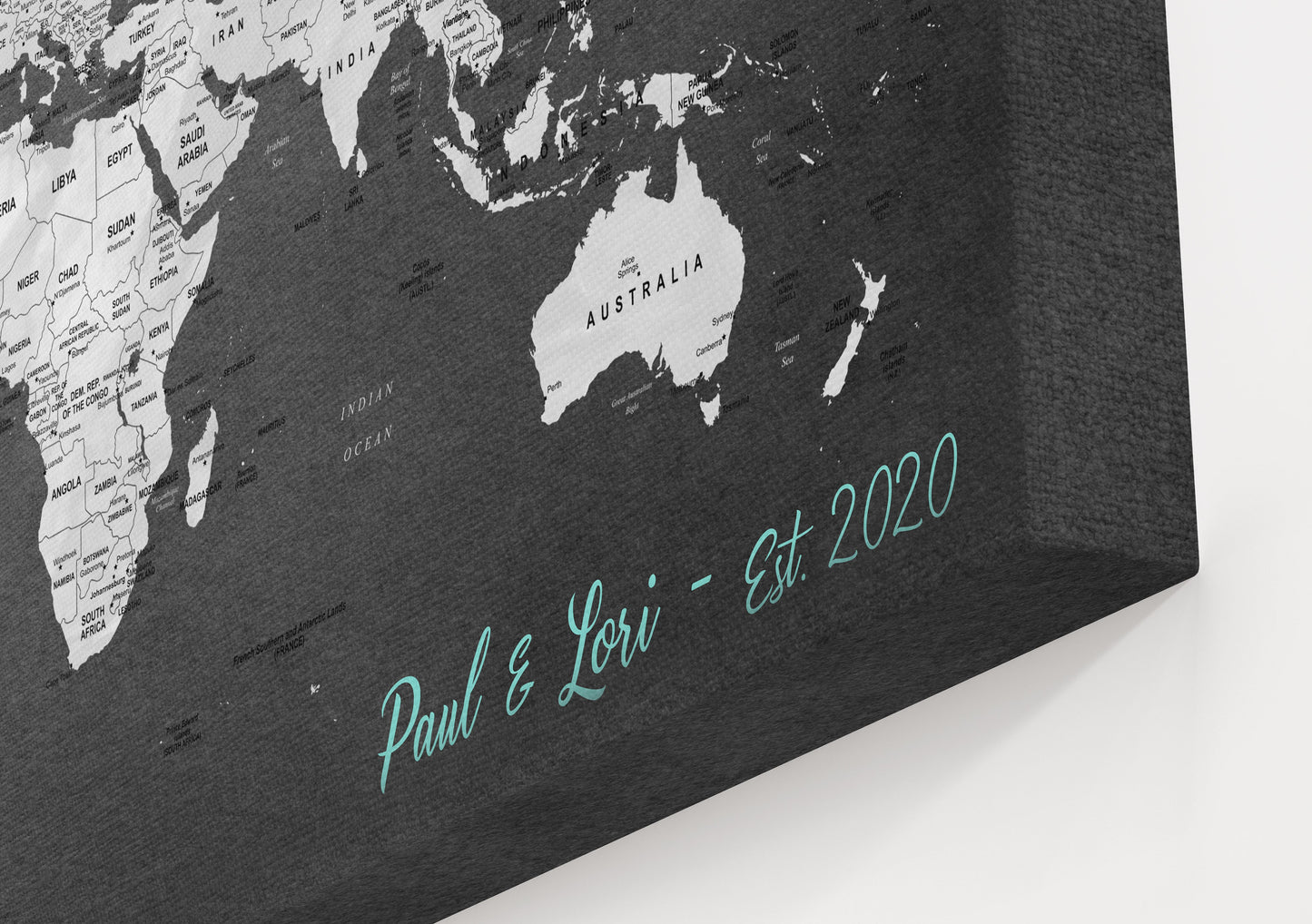 Push Pin Travel Map - Dark Grey