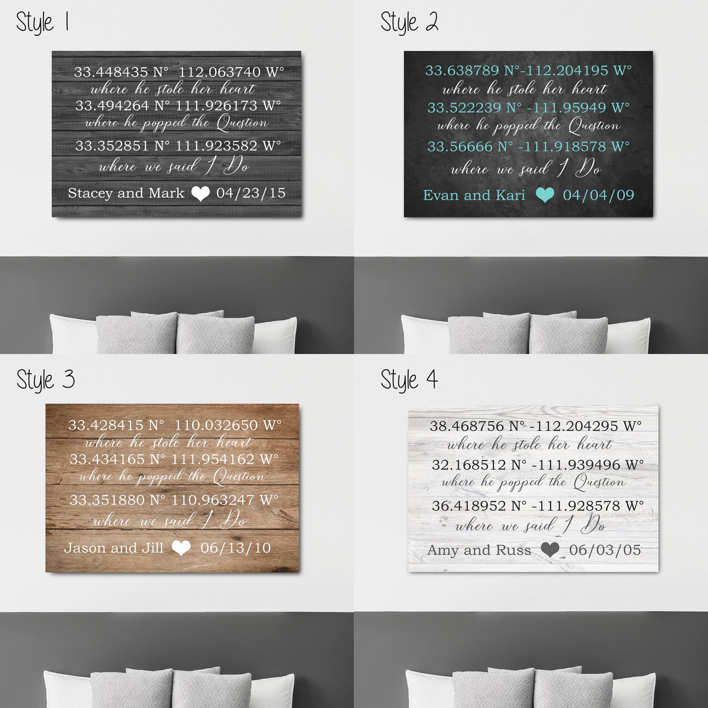 GPS Coordinates Sign - Important Family Dates Sign