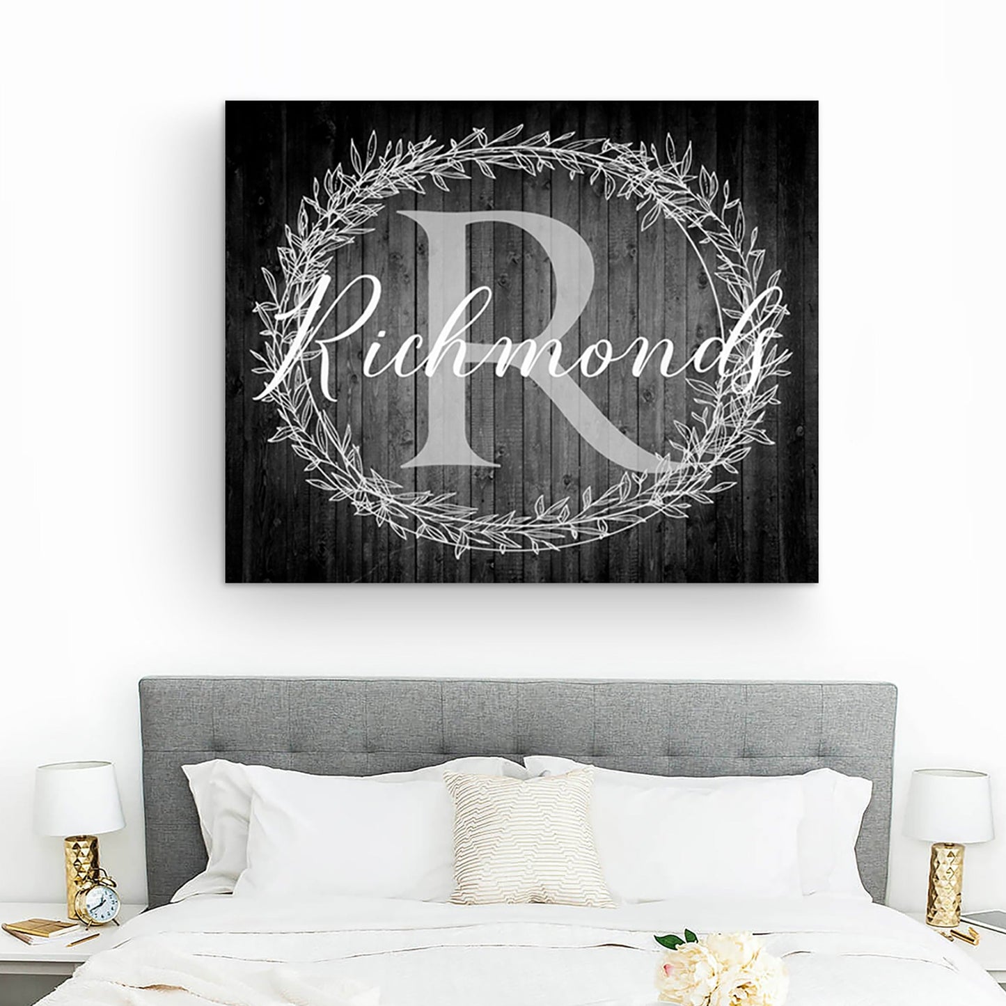 White Rustic Monogram Sign