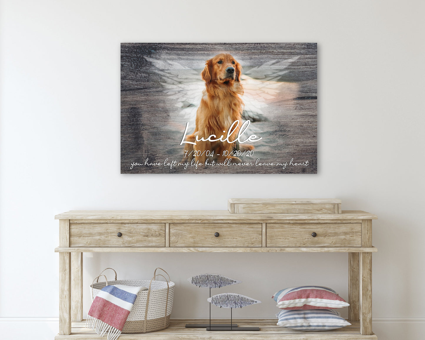 Personalized Dog Memorial Canvas with Paw Print