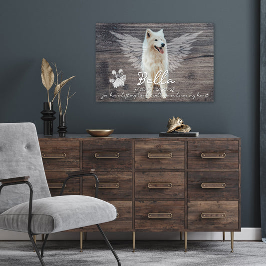 Personalized Dog Memorial Canvas with Paw Print