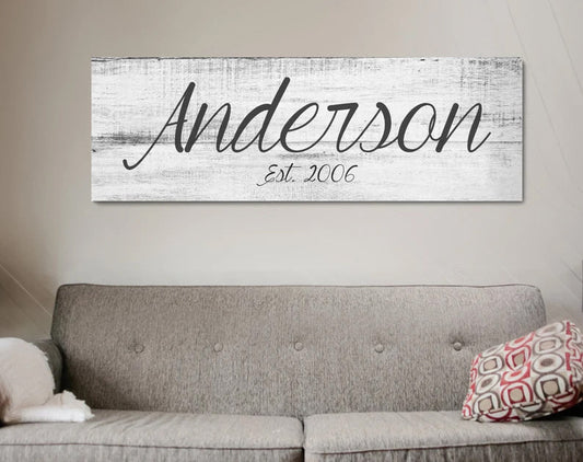 Big Family Name Sign - A Personalized Family Canvas