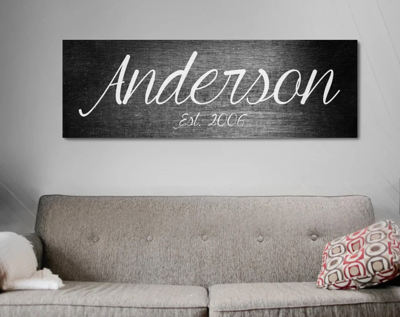 Big Family Name Sign - A Personalized Family Canvas