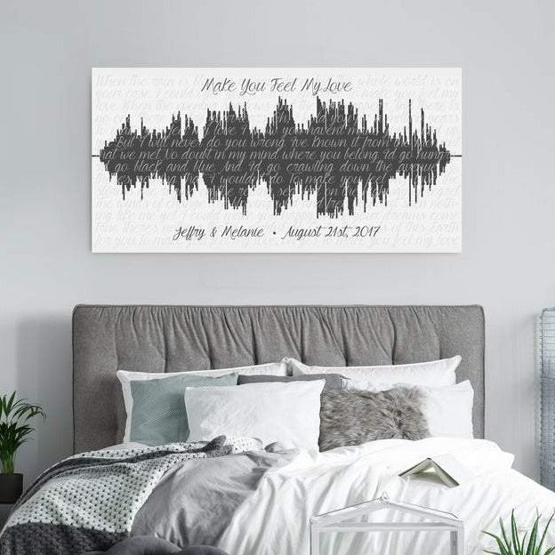 First Dance Song Sound Wave With Lyrics Second Anniversary Gift