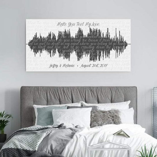 First Dance Song Sound Wave With Lyrics Second Anniversary Gift