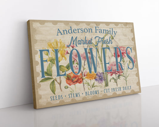 Fresh Flower Market Canvas Wall Art – Custom Spring Home Decor