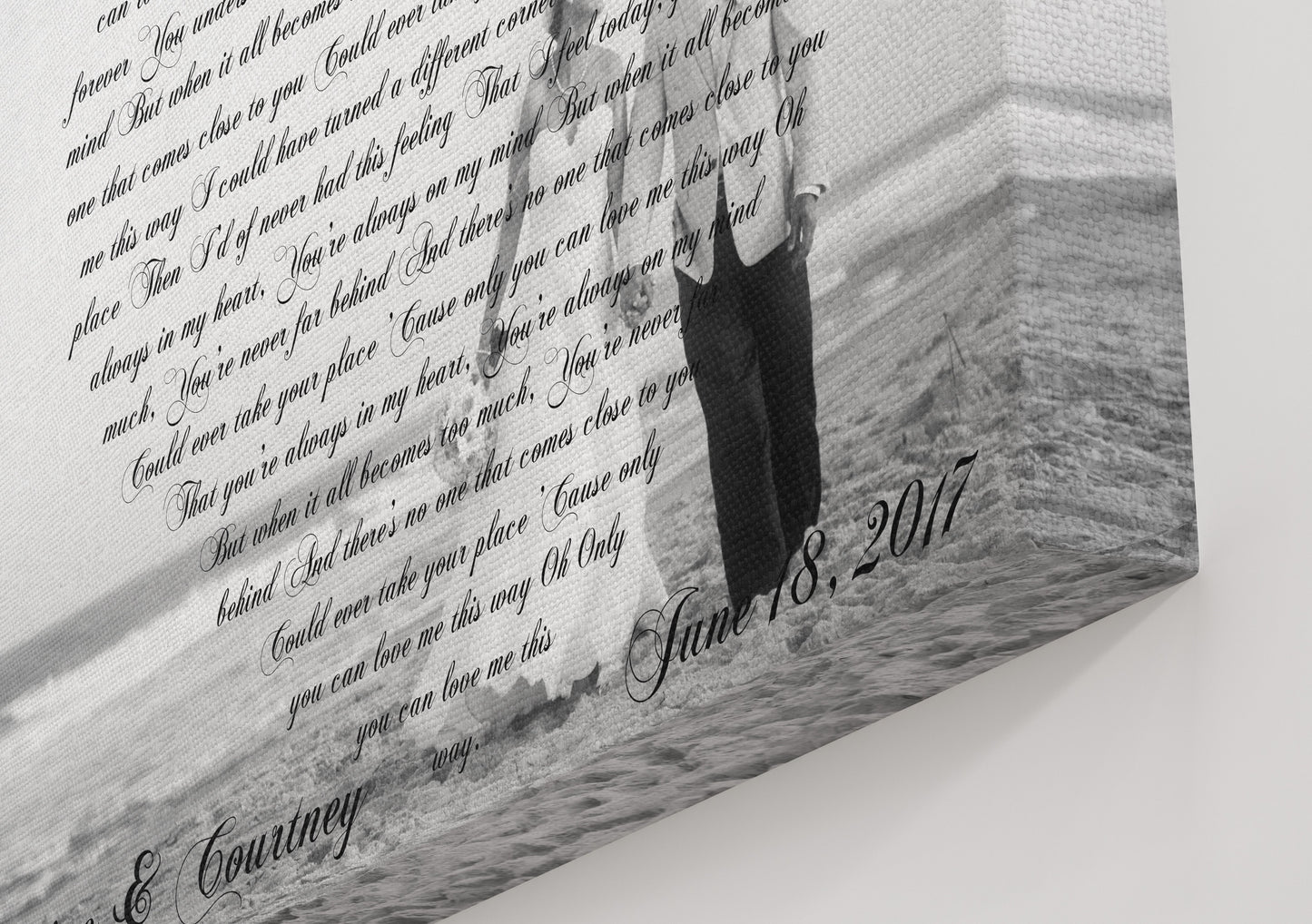 Wedding Vows On Canvas - Heart Shaped Vows
