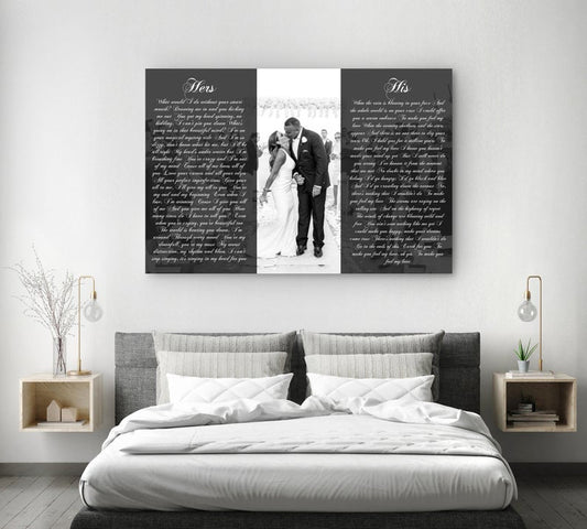 His And Hers Vows With A Photo Second Anniversary Gift