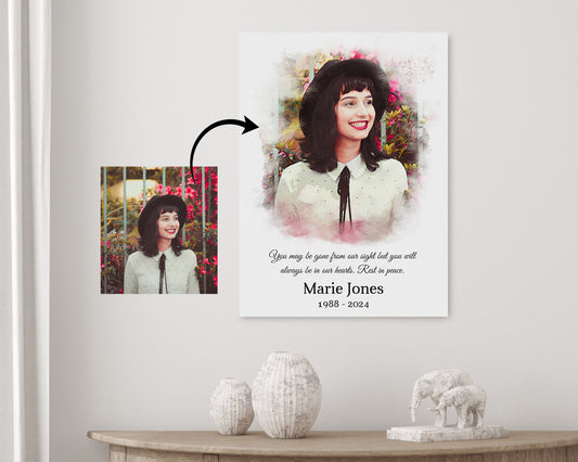 Custom Watercolor Memorial Portrait