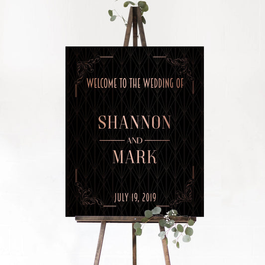 Rose Gold Wedding Sign