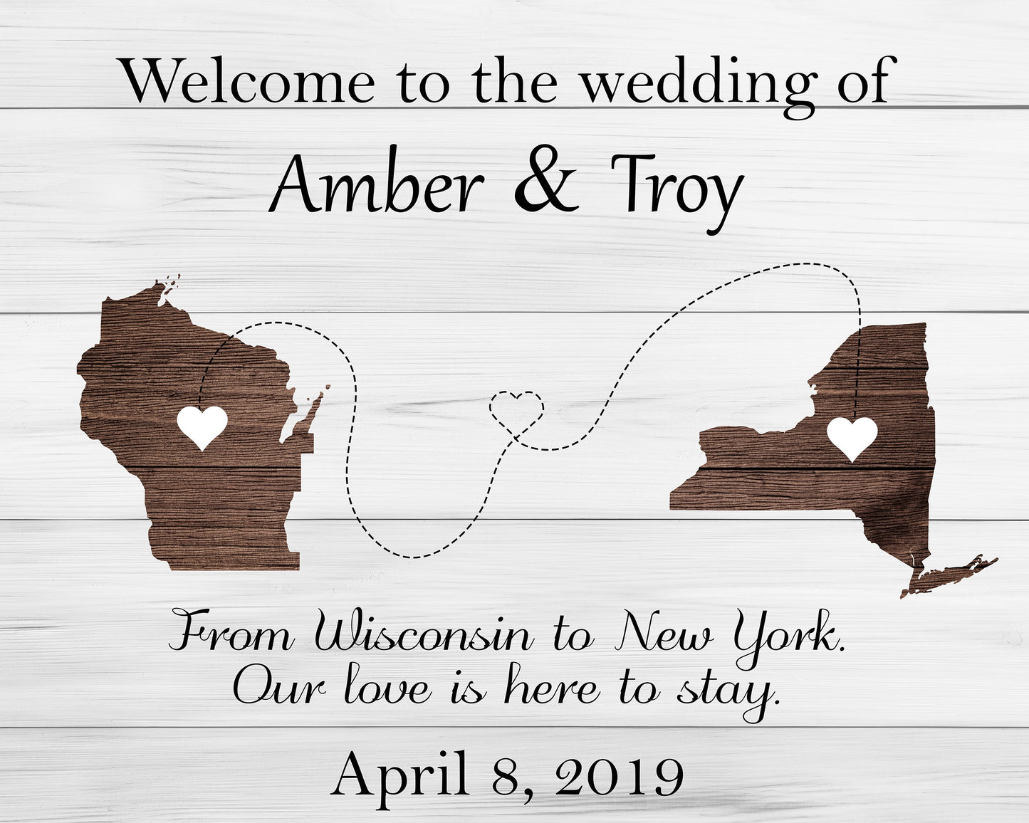 Rustic Sates Wedding Welcome Sign