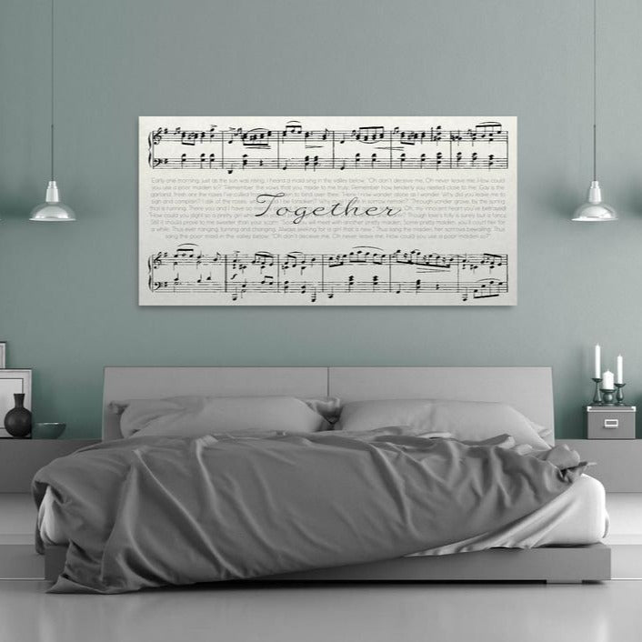 Sheet Music Song Lyrics On Canvas