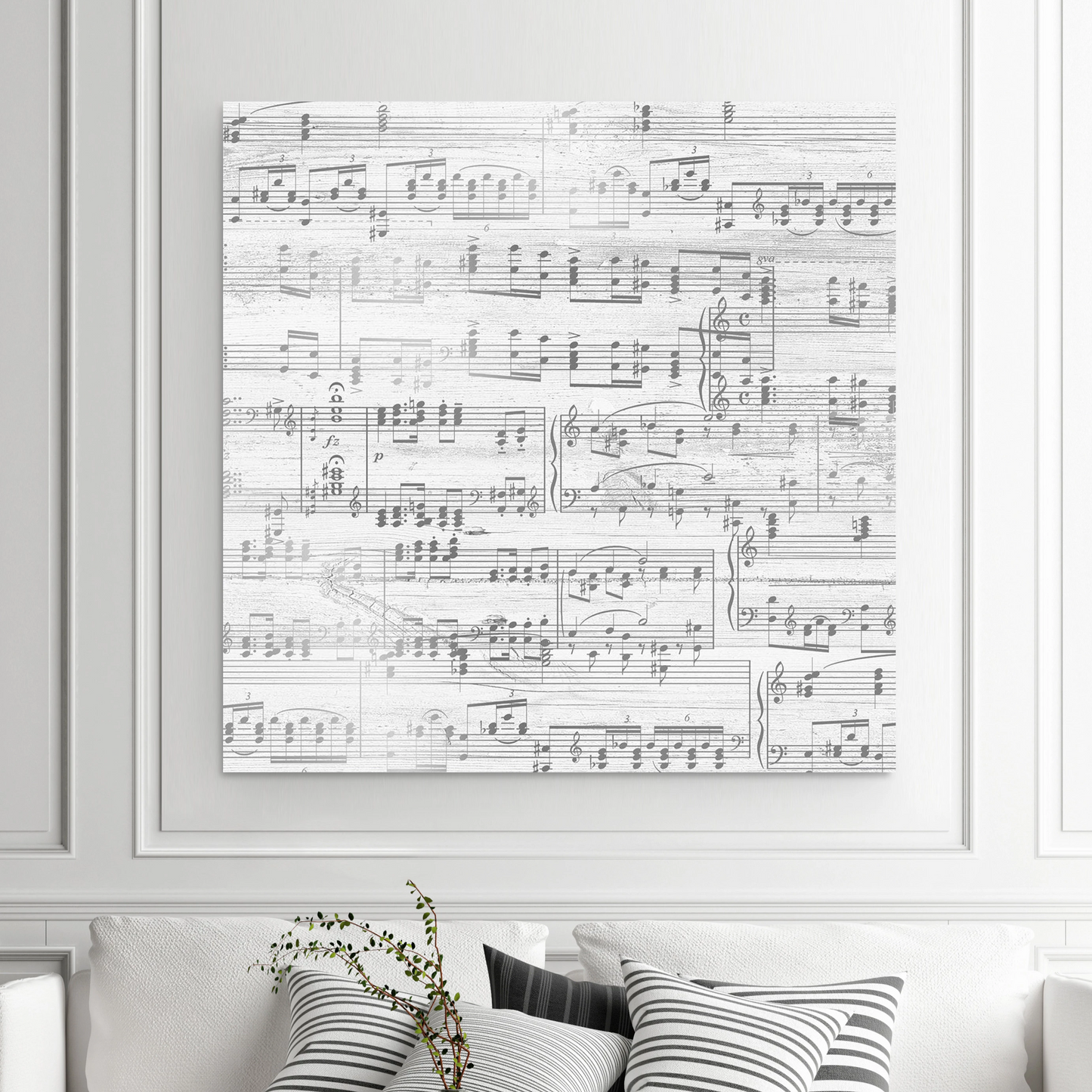 Silver Sheet Music Art - 25th Anniversary Gift