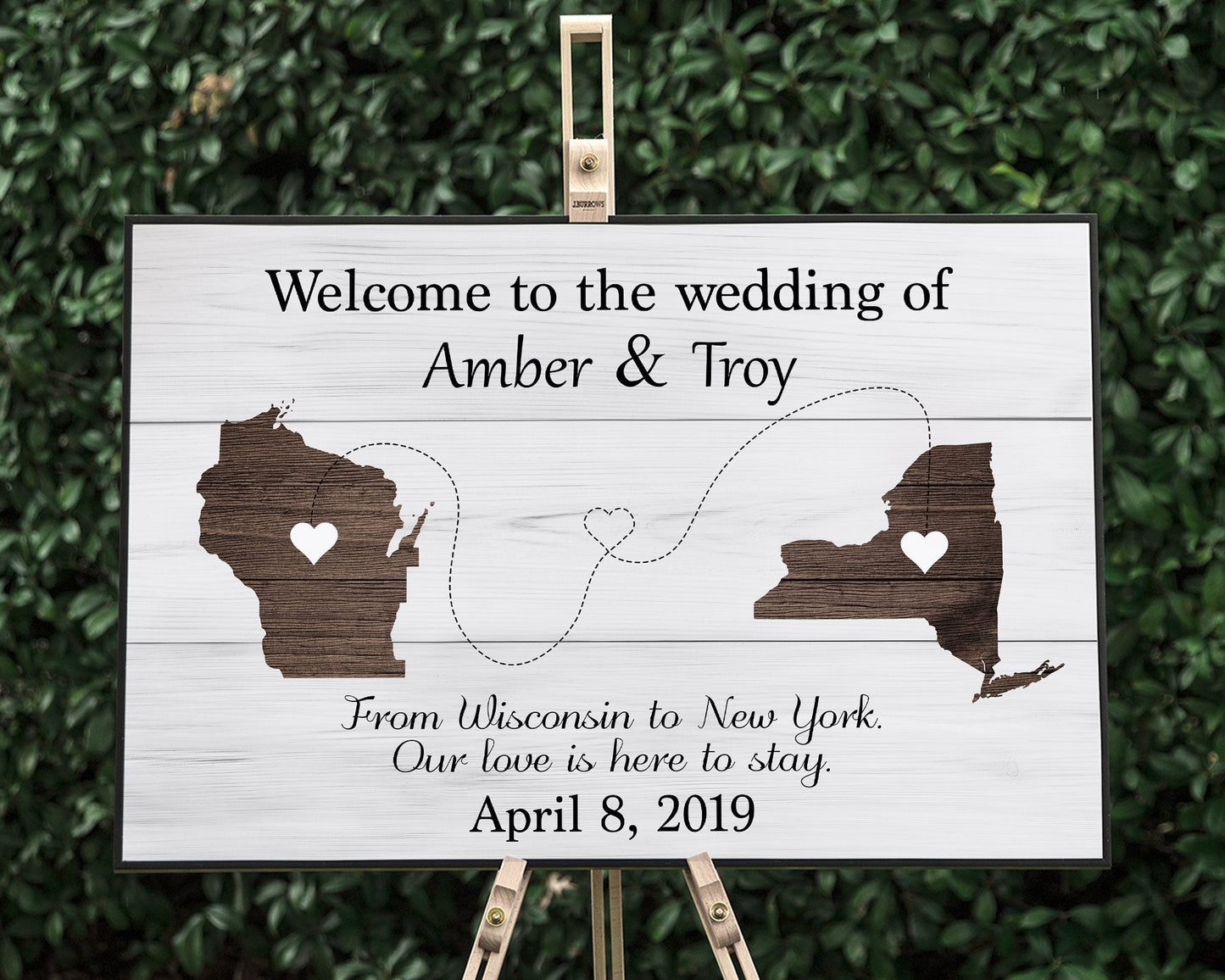 Rustic Sates Wedding Welcome Sign