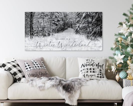 Walking in a Winter Wonderland Christmas Canvas Wall Art – Personalized Holiday Décor