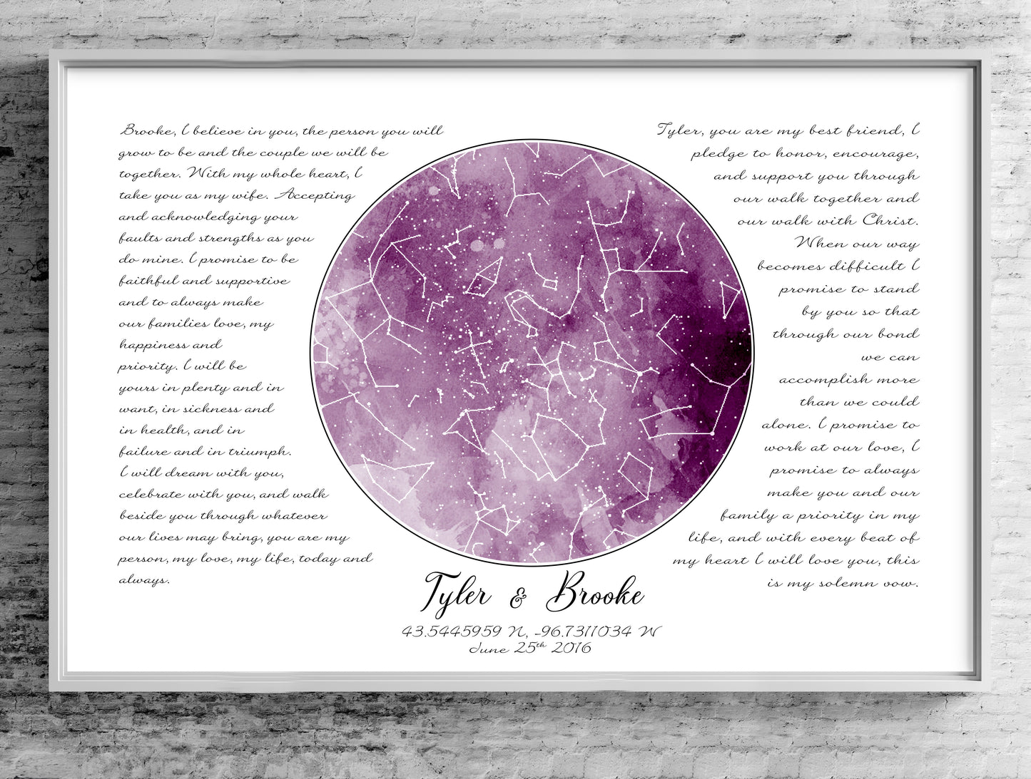 Watercolor Custom Star Map