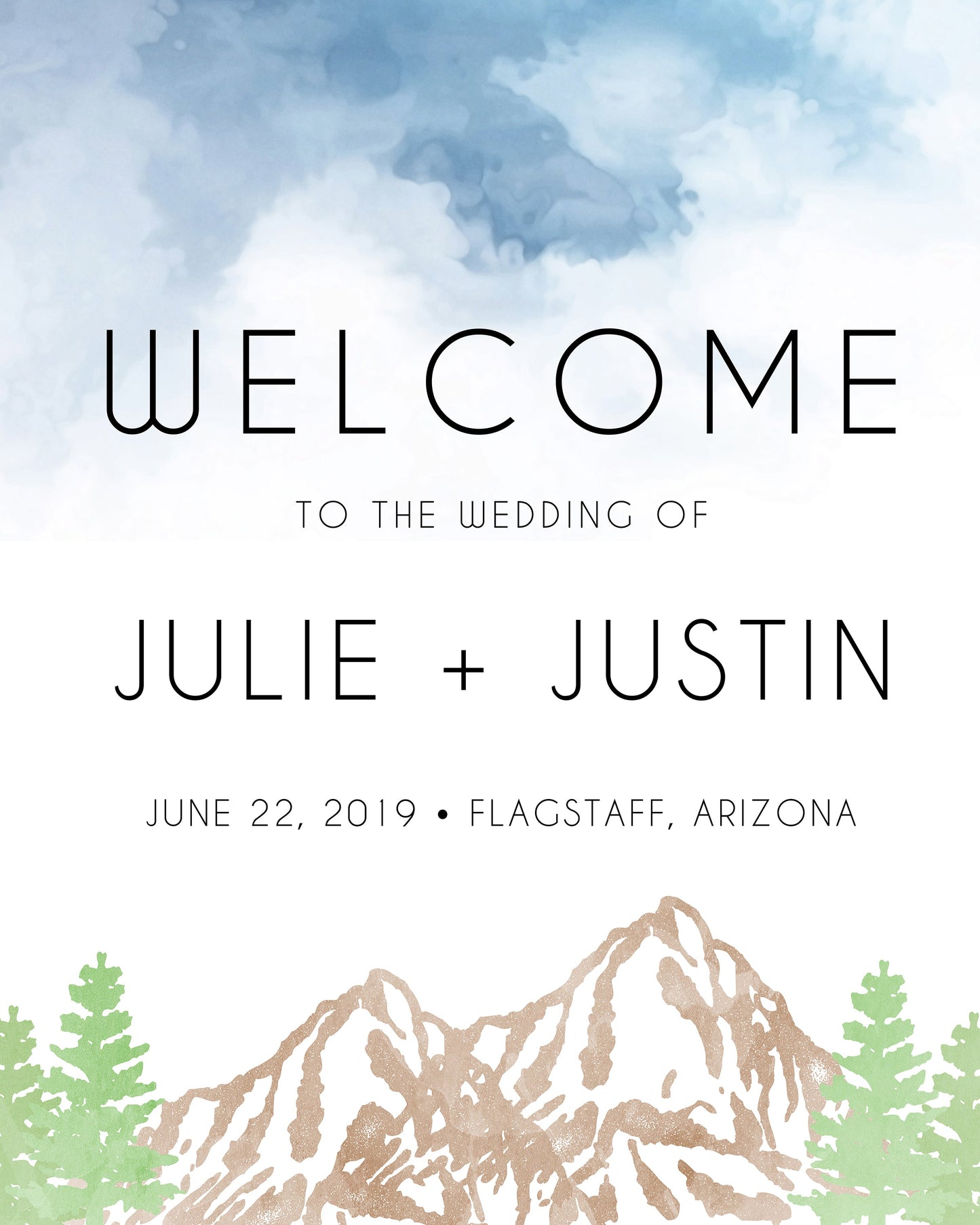 Watercolor Wedding Sign