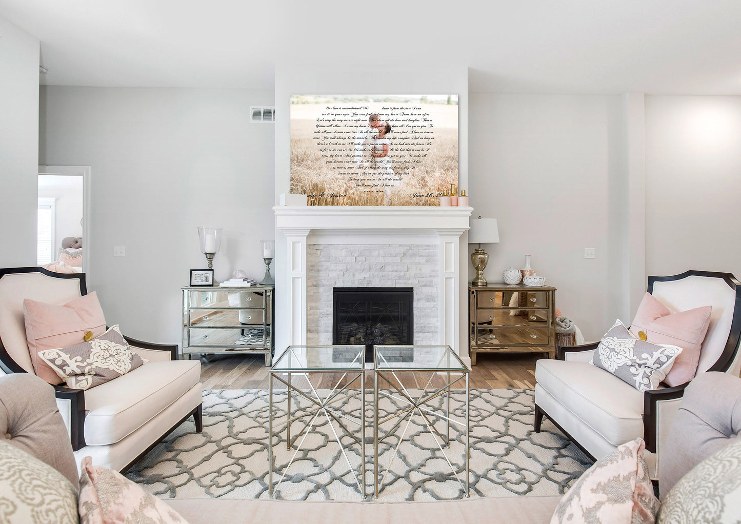 Wedding Vows On Canvas - Heart Shaped Vows