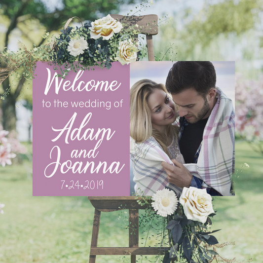 Wedding Welcome Sign - Picture and Names