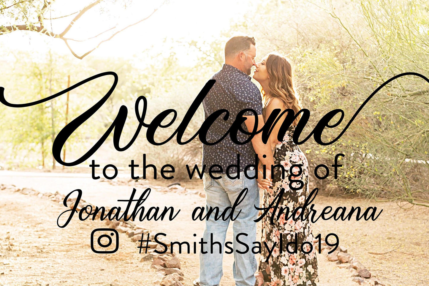 Wedding Hashtag Sign - Wedding Welcome Sign
