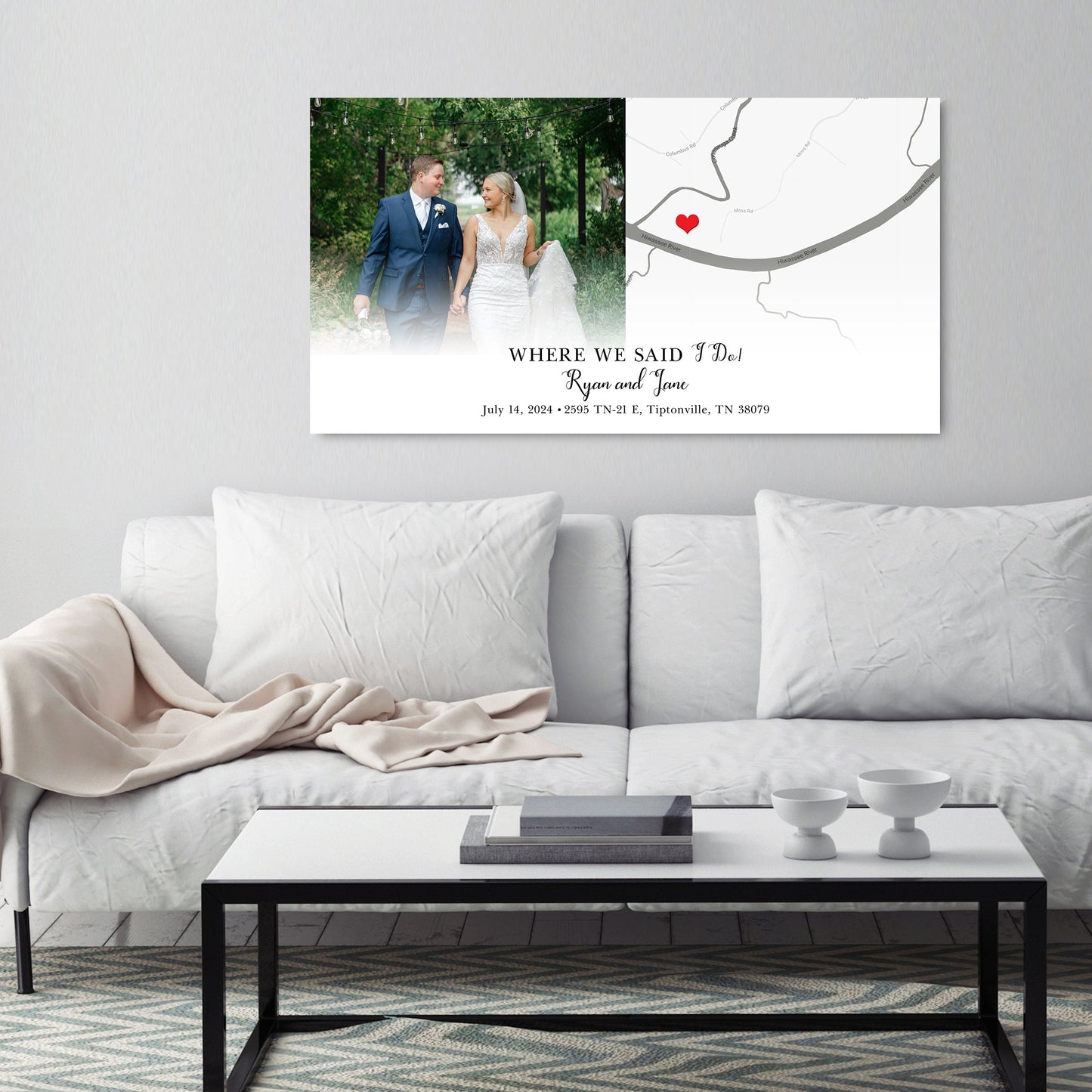 Personalized Wedding Location Map gift