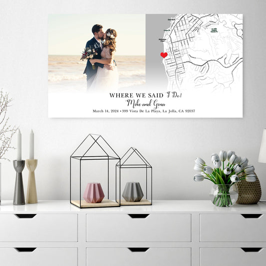 Personalized Wedding Location Map gift