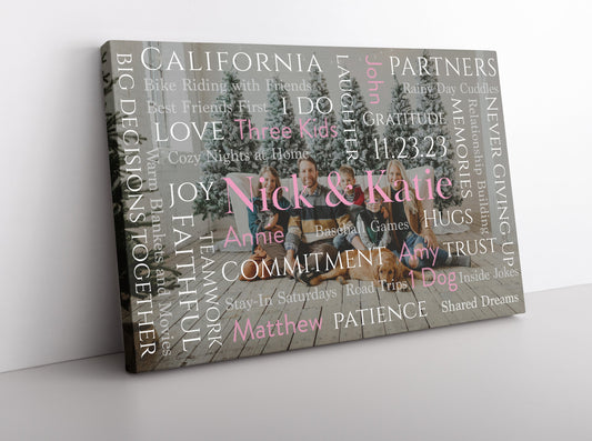 Personalized Word Art Photo Design: Custom Typography Overlay