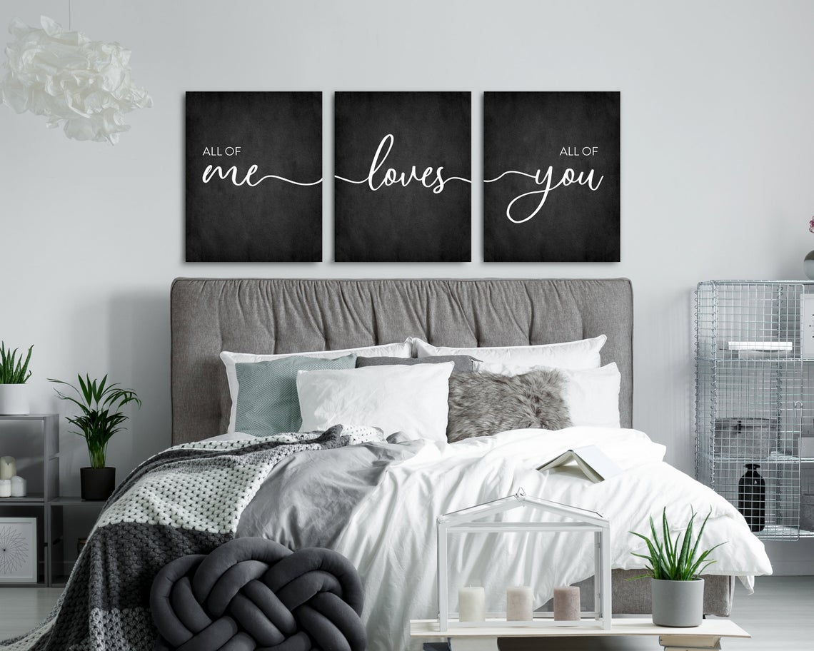 All Of Me Loves All Of You Sign - 3 Piece Canvas Art