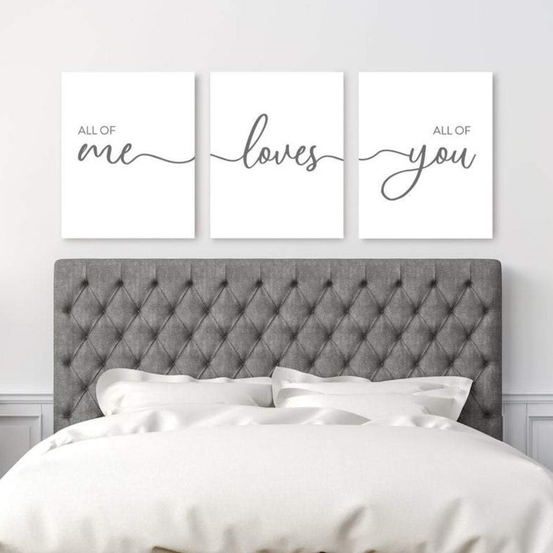 All Of Me Loves All Of You Sign - 3 Piece Canvas Art