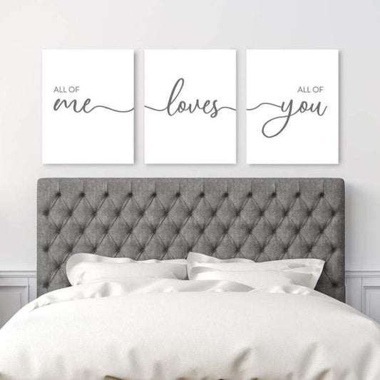 All Of Me Loves All Of You Sign - 3 Piece Canvas Art