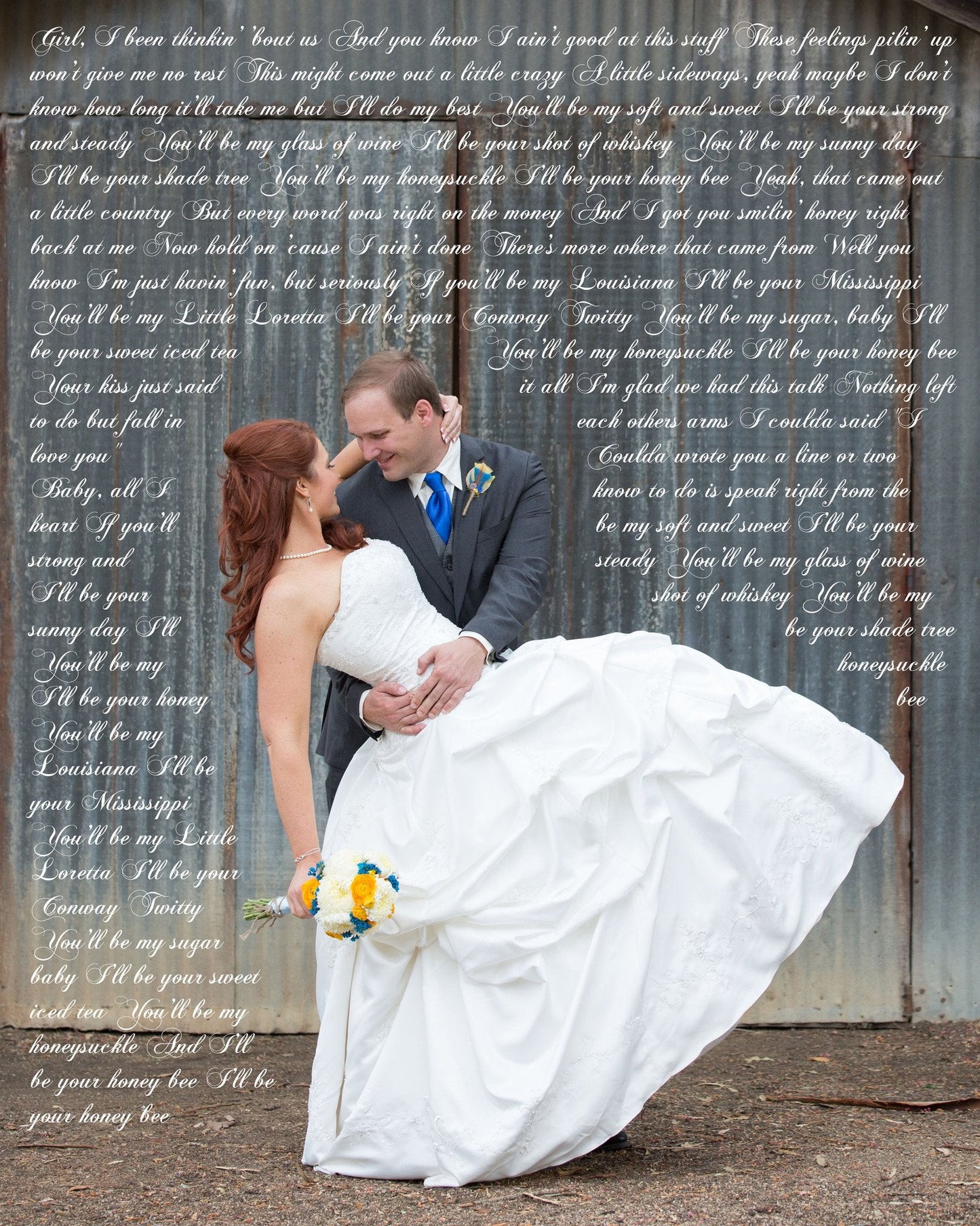 First Wedding Anniversary Gift - Your Wedding Vows On Canvas