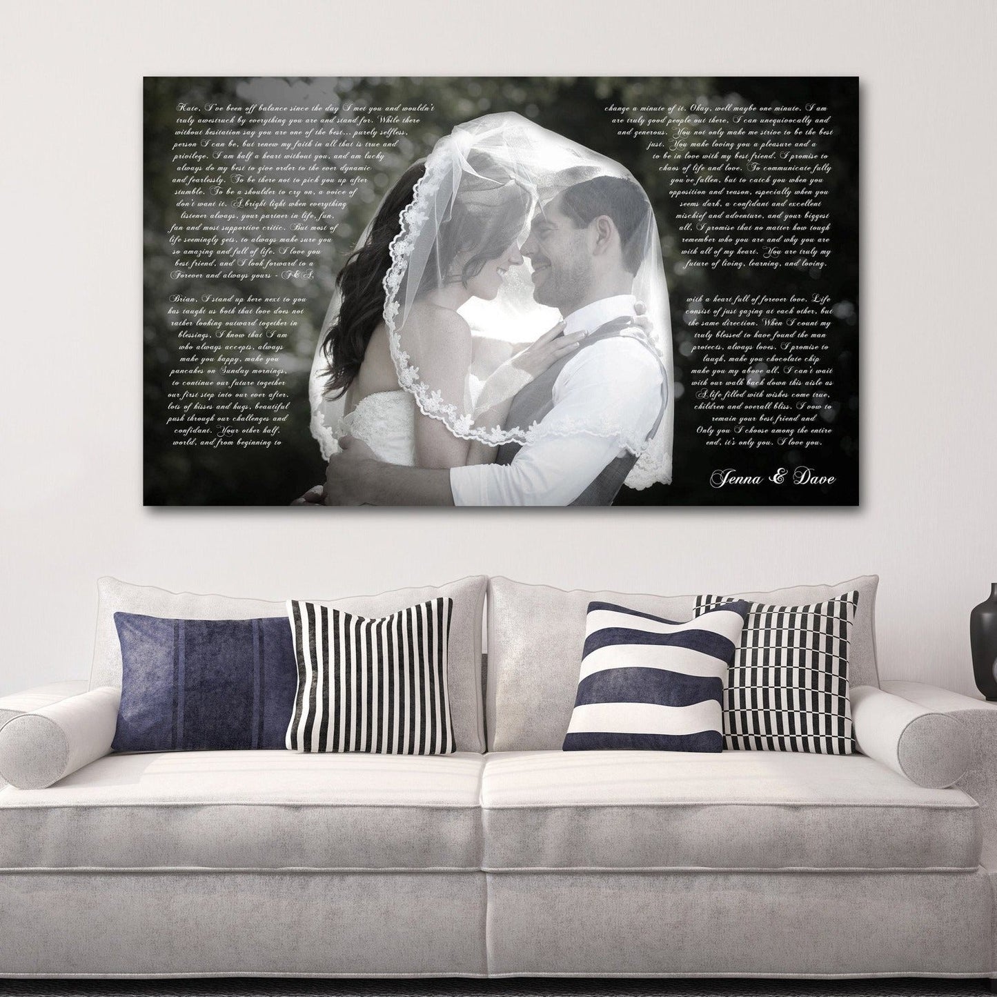 1st Anniversary Gift - A Personalized Word Art Canvas