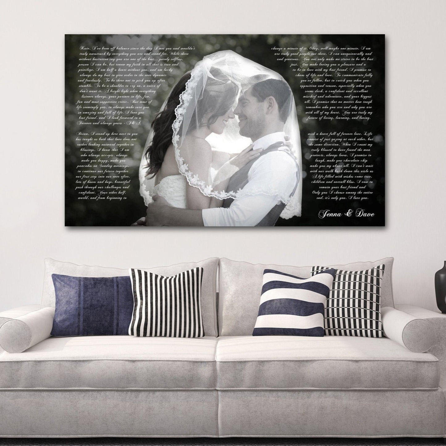 2nd Anniversary Gift - A Personalized Word Art Canvas