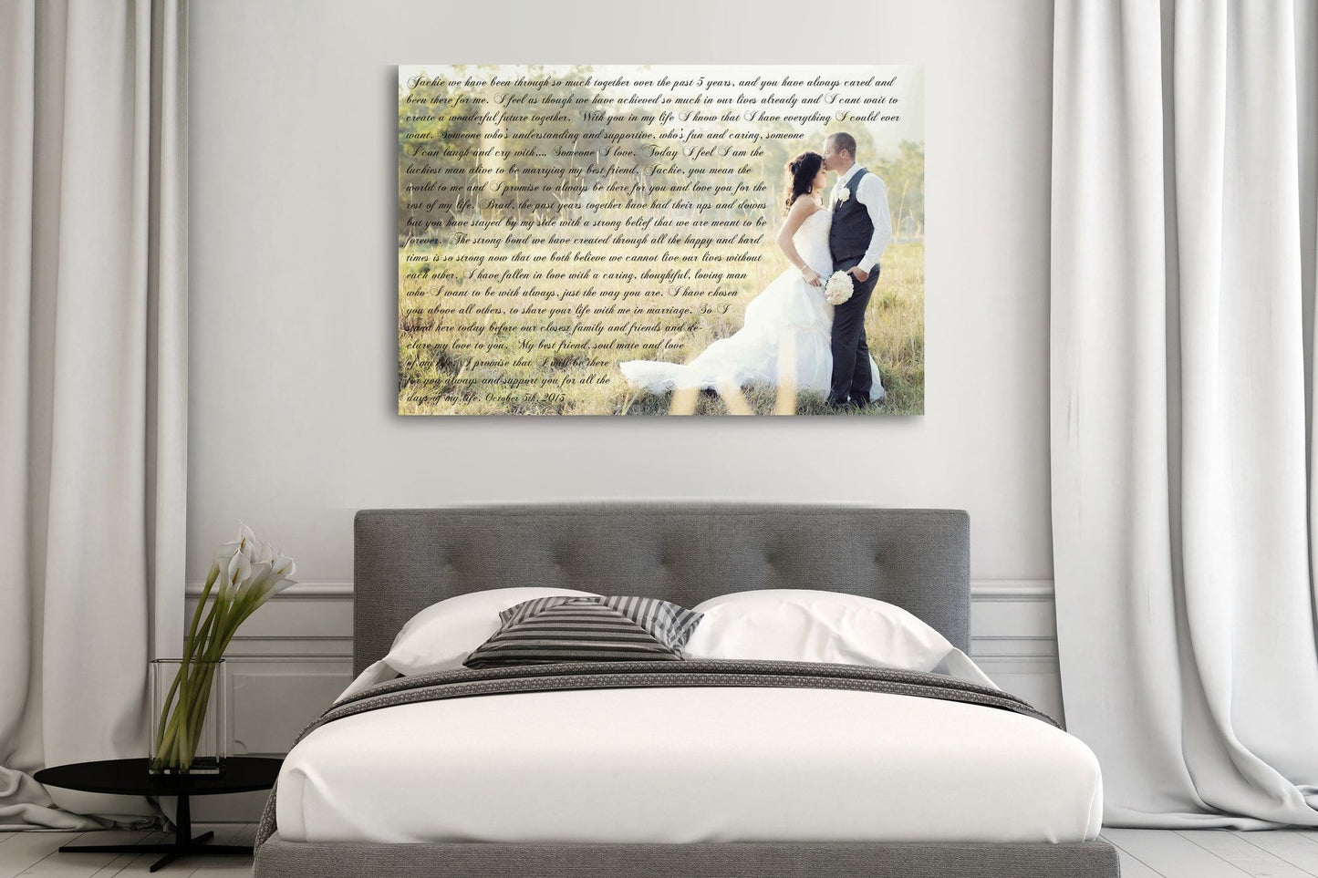 First Wedding Anniversary Gift - Your Wedding Vows On Canvas