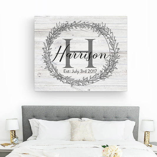 Family Monogram Design Second Anniversary Gift