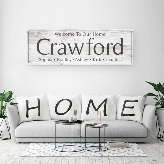 Family Name Sign - Rustic White