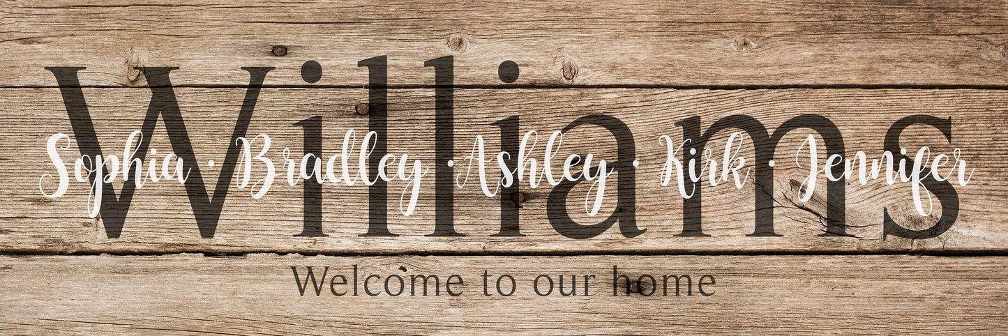Last Name Sign - Rustic Brown