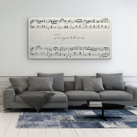 Framed Song Lyrics And Sheet Music Custom Canvas