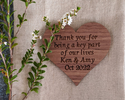 Custom Wood Napkin Tag in Walnut Shade