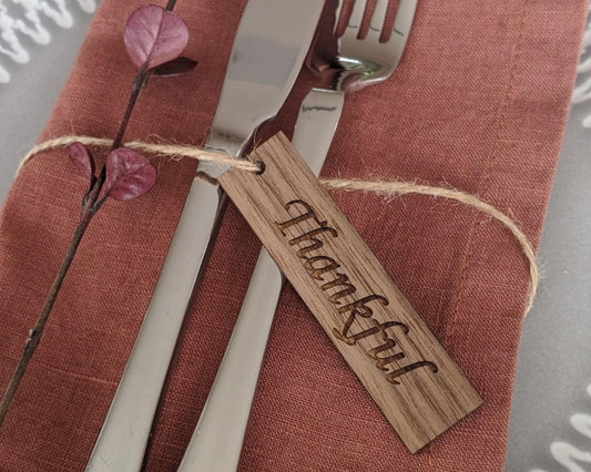 Thanksgiving Wood Place Cards Table Setting